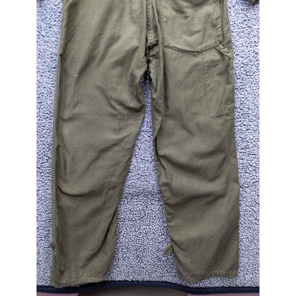VTG US Military Cotton Sateen Coveralls Mens S Distressed Paint Splatter Green - Picture 9 of 14
